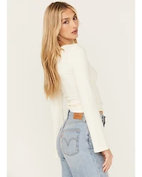 Shyanne Women's Lace Insert Long Sleeve Top