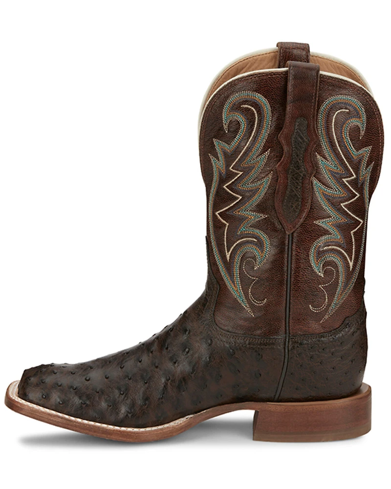 Tony Lama Men's Sienna Exotic Full-Quill Ostrich Western Boots - Broad Square Toe