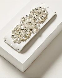 Shyanne Women's Bling White Leather Cuff Bracelet