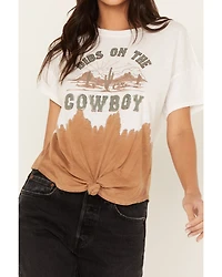 Shyanne Women's Dip Dye Graphic Tie Front Tee