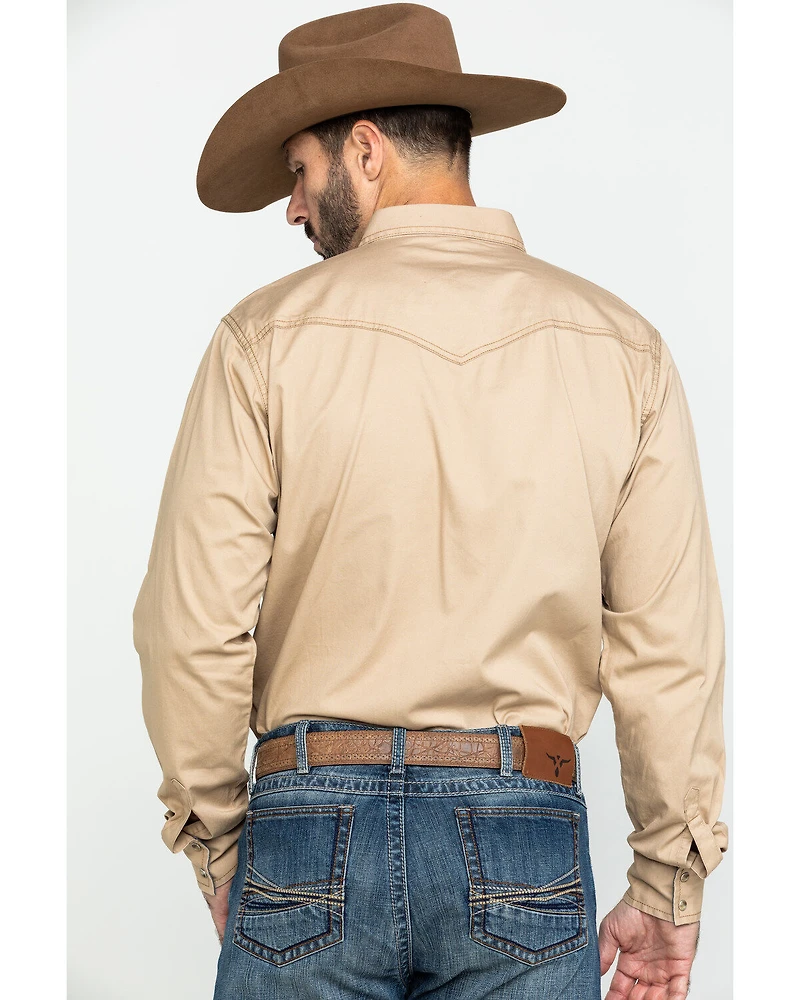 Wrangler Retro Men's Solid Long Sleeve Snap Western Shirt