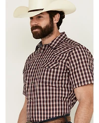 Cody James Men's Sammy Plaid Print Short Sleeve Snap Western Shirt