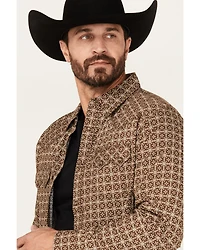 Moonshine Spirit Men's Time Bomb Geo Print Long Sleeve Snap Western Shirt