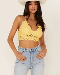Wishlist Women's Strappy Lace Applique Scallop Bralette