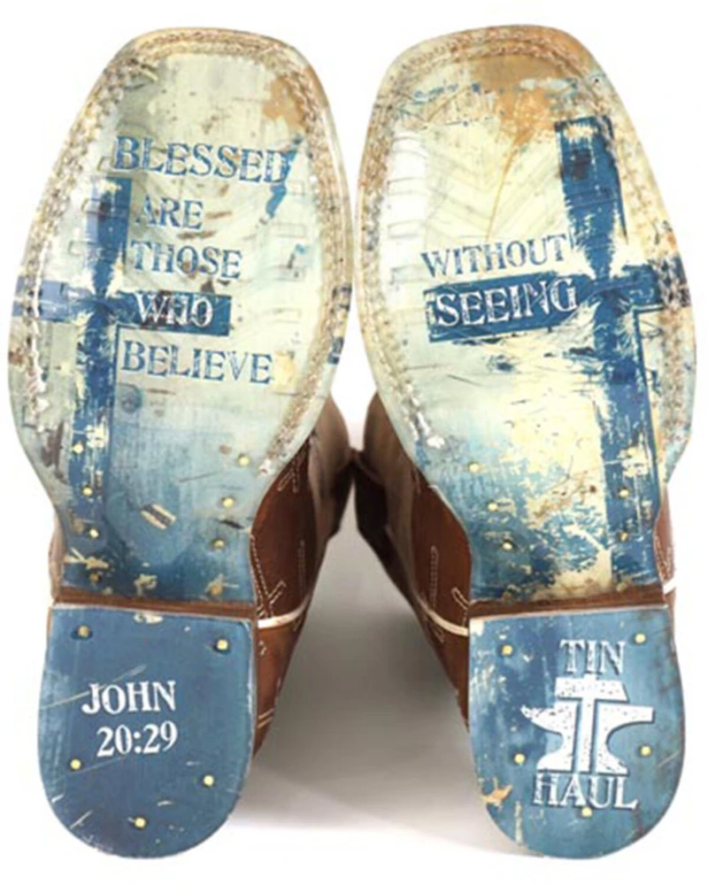 Tin Haul Boys' Holy Son Western Boots - Broad Square Toe