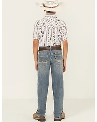 Hooey X Rock & Roll Denim Boys' Medium Wash Step Bootcut Stretch Jeans