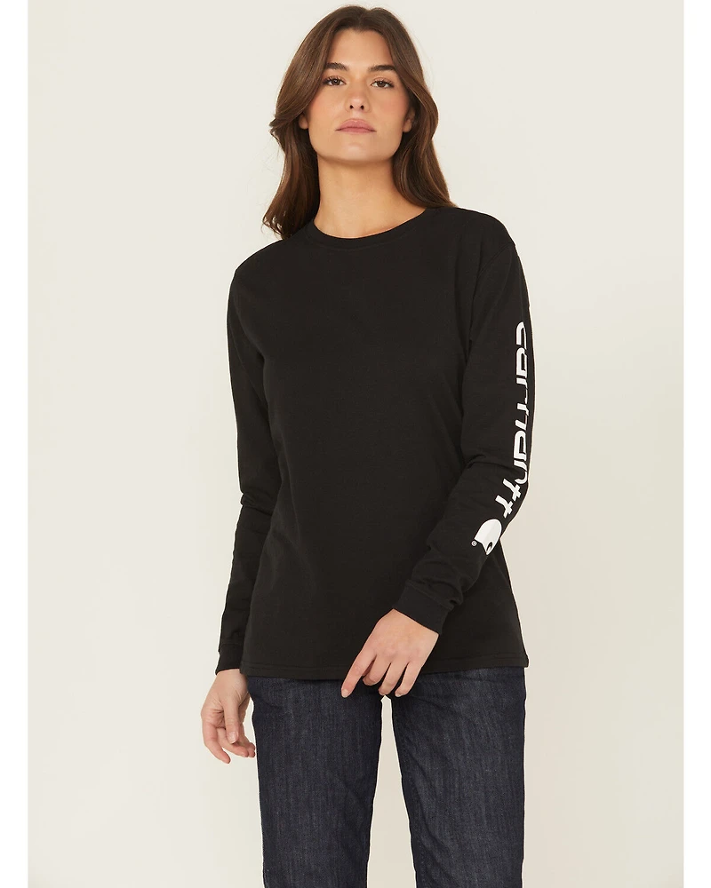 Carhartt Women's Loose Fit Heavyweight Long Sleeve Logo Graphic Work Tee