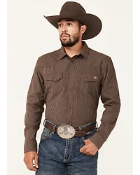 Blue Ranchwear Men's Somerville Herringbone Striped Print Long Sleeve Snap Work Shirt