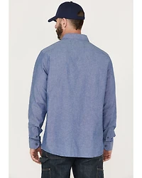 Hawx Men's Chambray Sun Protection Long Sleeve Button-Down Western Shirt