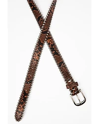Shyanne Women's Snake Print Skinny Belt