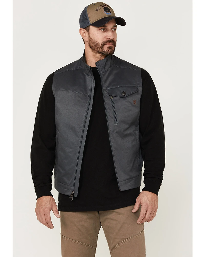 Brothers and Sons Men's Solid Baby Twill CC Zip-Front Vest