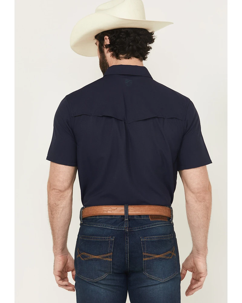 RANK 45® Men's Ridge Solid Short Sleeve Snap Performance Western Shirt