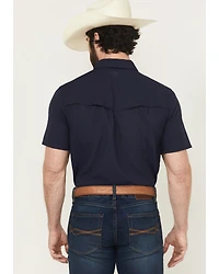 RANK 45® Men's Ridge Solid Short Sleeve Snap Performance Western Shirt