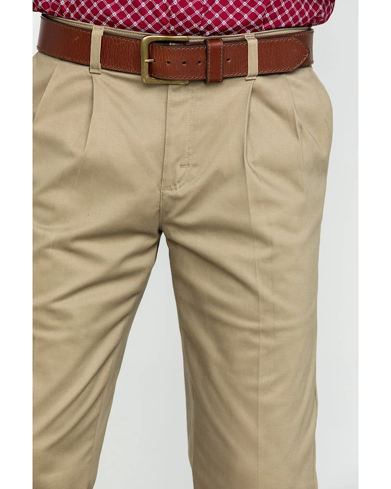 Wrangler Men's Khaki Casual Pleated Front Western Pants