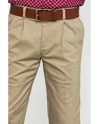 Wrangler Men's Khaki Casual Pleated Front Western Pants