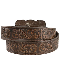 Nocona Belt Co. Women's Embossed Leather Cross Buckle