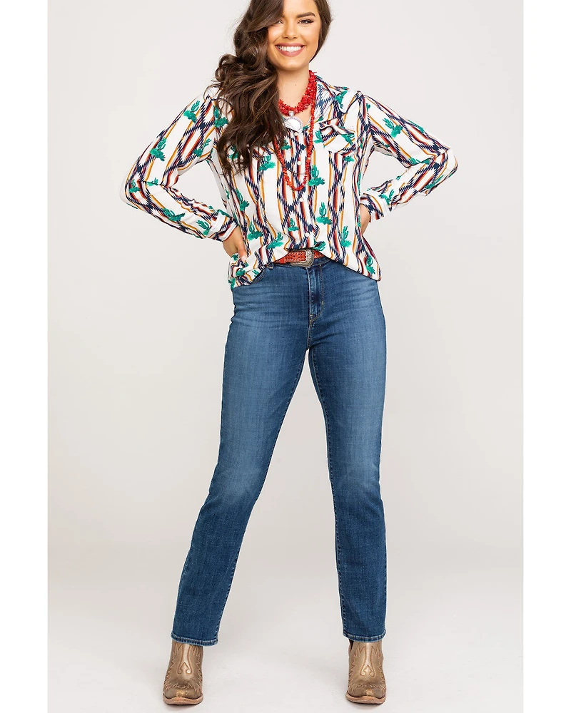 Levi's Women's Classic Straight Mid Rise Maui Waterfall Jeans