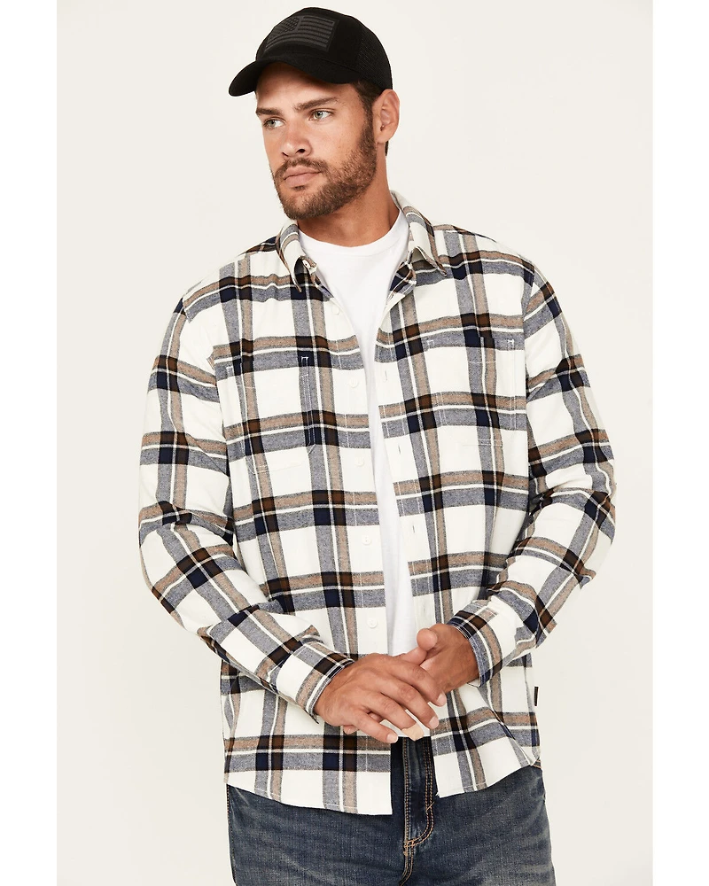 Brothers and Sons Men's Yukon Plaid Print Long Sleeve Button-Down Flannel Shirt