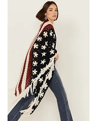 Shyanne Women's Americana Fringe Crochet Shawl
