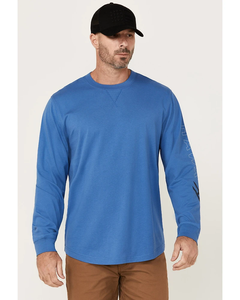 Hawx Men's Logo Long Sleeve Graphic Work T-Shirt