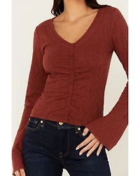 Shyanne Women's Lace Insert Long Sleeve Top