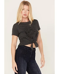 Shyanne Women's Tie-Front Foil Mountain Graphic Tee