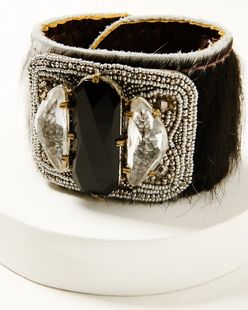 Erin Knight Designs Women's Cowhide And Leather Cuff Bracelet