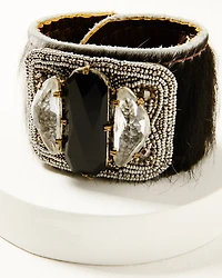 Erin Knight Designs Women's Cowhide And Leather Cuff Bracelet