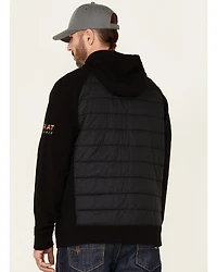 Ariat Men's Black Rebar Thermic Insulated Zip-Front Hooded Work Jacket