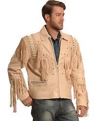 Liberty Wear Men's Fringed Leather Jacket