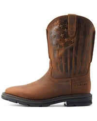 Ariat Men's Sierra Shock Shield Patriotic Western Work Boots - Broad Square Toe