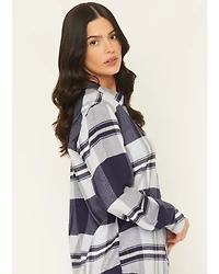 Idyllwind Women's Shadowood Plaid Print Long Sleeve Snap Flannel Shirt
