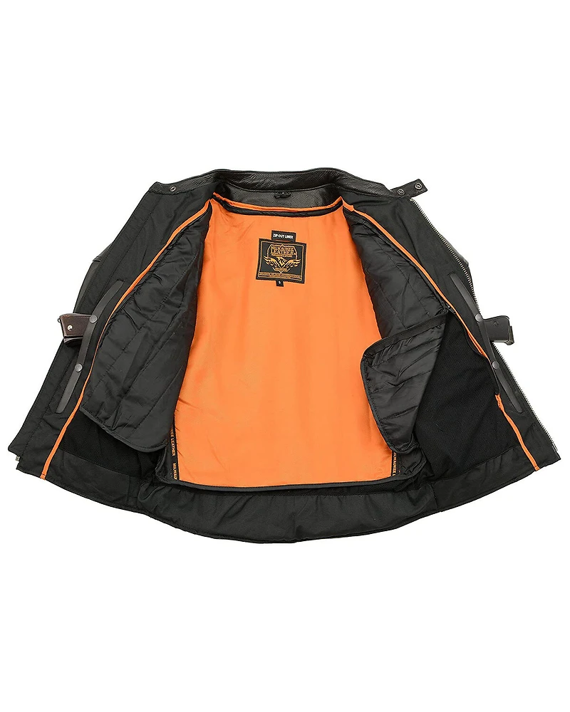 Milwaukee Leather Men's 4X Side Lace Vented Scooter Jacket - Big