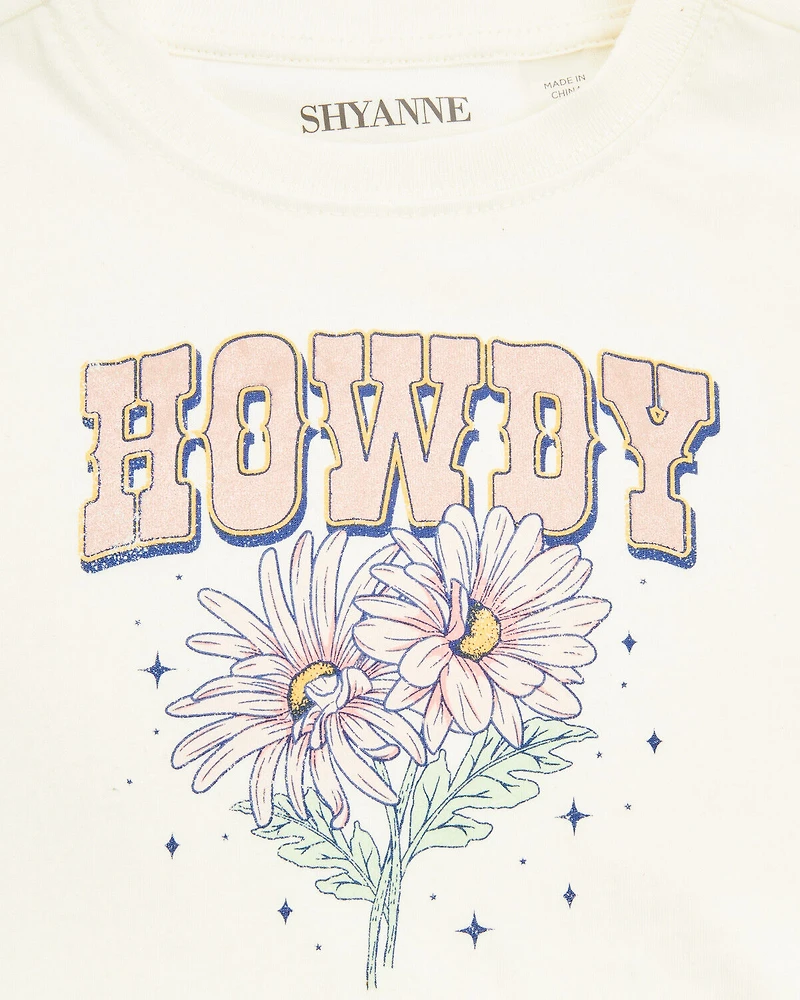 Shyanne Toddler Girls' Howdy Short Sleeve Graphic Tee