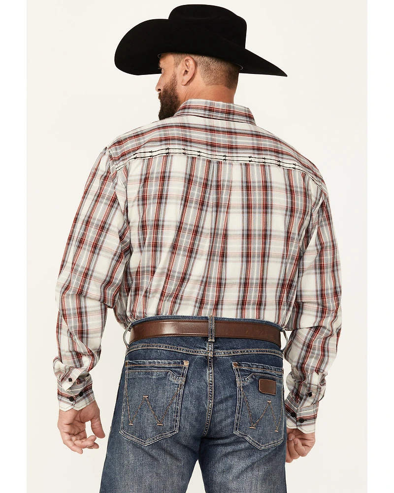 Cowboy Hardware Men's Dutton Plaid Print Long Sleeve Button-Down Western Shirt