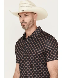 Rock & Roll Denim Men's Southwestern Geo Print Short Sleeve Button-Down Polo