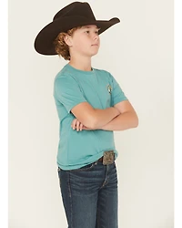 Rock & Roll Denim Boys' Skeleton Short Sleeve Graphic T-Shirt