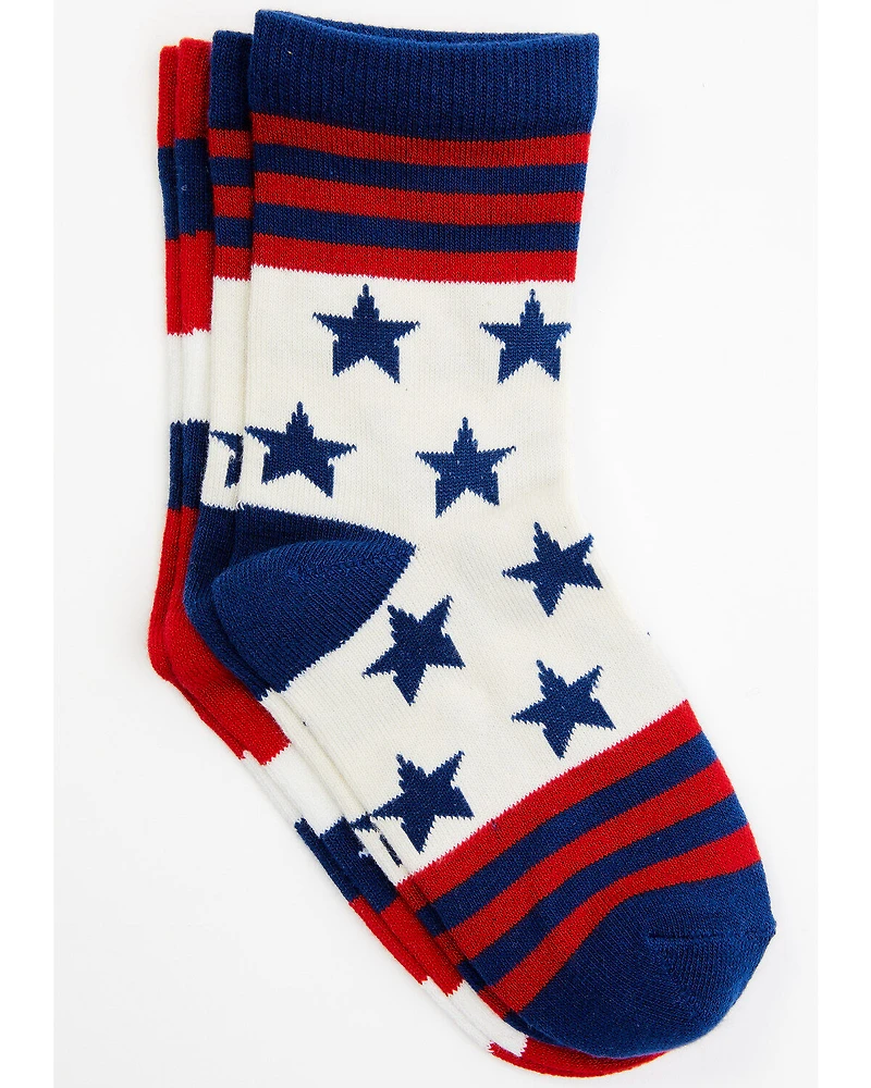 RANK 45® Girls' Stars & Stripes Crew Socks - 2-Pack