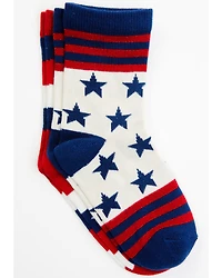 RANK 45® Girls' Stars & Stripes Crew Socks - 2-Pack