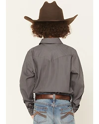 Gibson Trading Co Boys' Striped Long Sleeve Pearl Snap Western Shirt