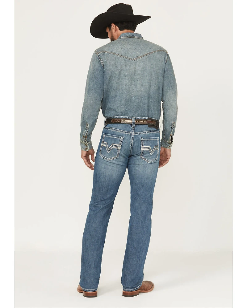 Rock & Roll Denim Men's Medium Wash Revolver Slim Straight Stretch Jeans