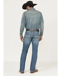 Rock & Roll Denim Men's Medium Wash Revolver Slim Straight Stretch Jeans