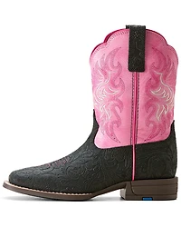 Ariat Girls' Outrider Floral Embossed Western Boots - Broad Square Toe