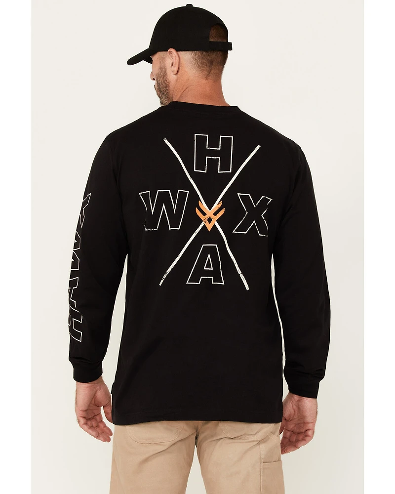 Hawx Men's X Long Sleeve Graphic Work T-Shirt