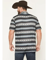 Cowboy Hardware Men's Southwestern Striped Print Short Sleeve Snap Polo