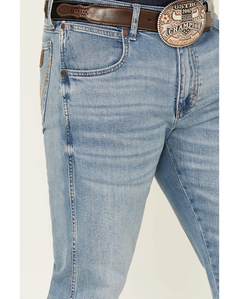 Wrangler Retro Men's Light Wash Flintlock Slim Bootcut Stretch Denim Jeans