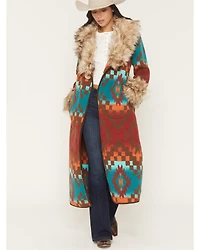 Tasha Polizzi Women's Casey Southwestern Print Blanket Coat