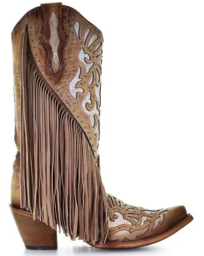 Corral Women's Embroidery & Studs Western Boots - Snip Toe