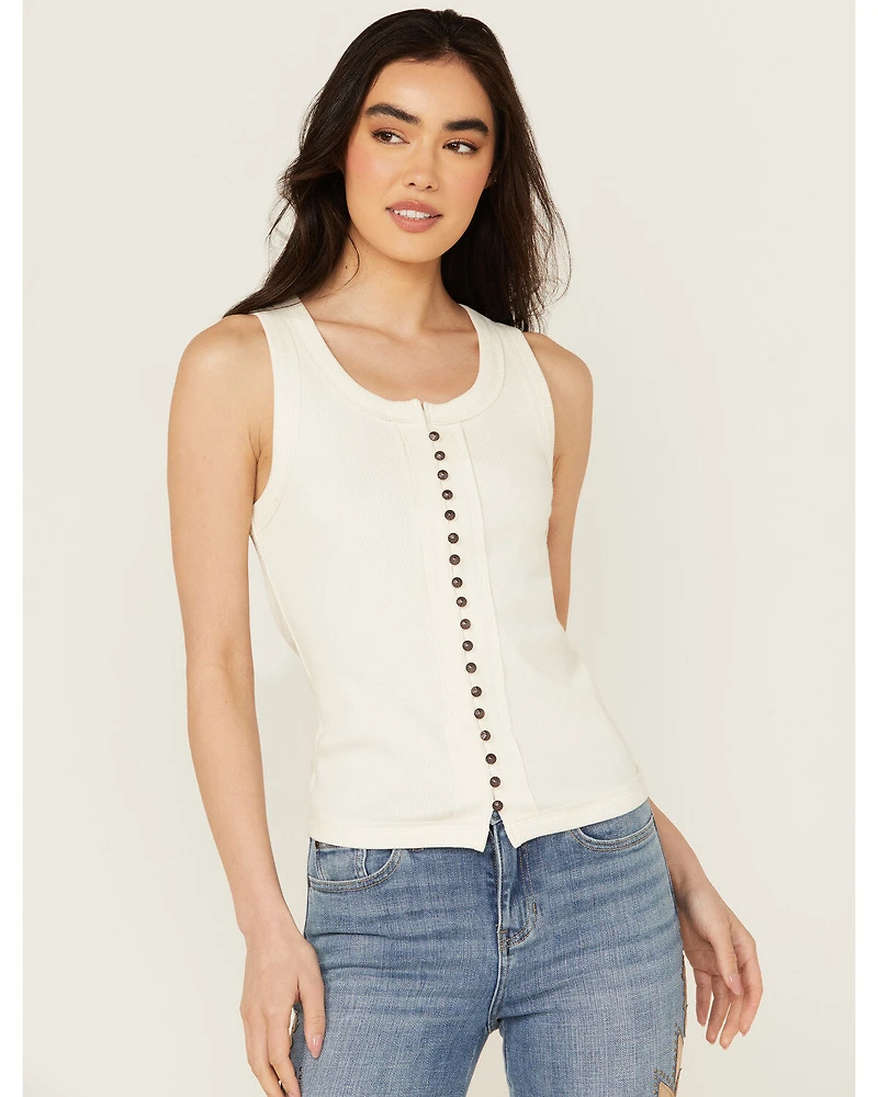 Idyllwind Women's Edna Button Front Ribbed Tank