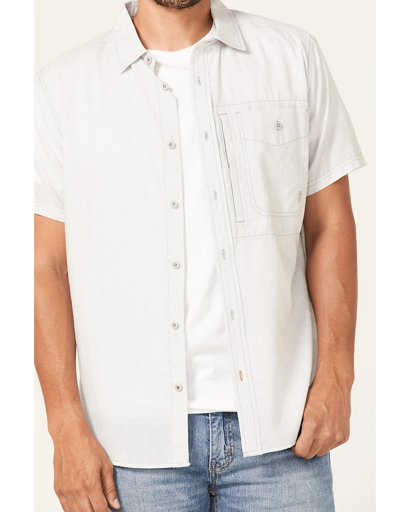 Brothers and Sons Men's Solid Performance Short Sleeve Button Down Western Shirt